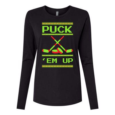 Puck Ice Rink Winter Ice Hockey Christmas Icehockey Puck Funny Gift Womens Cotton Relaxed Long Sleeve T-Shirt