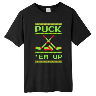 Puck Ice Rink Winter Ice Hockey Christmas Icehockey Puck Funny Gift Tall Fusion ChromaSoft Performance T-Shirt