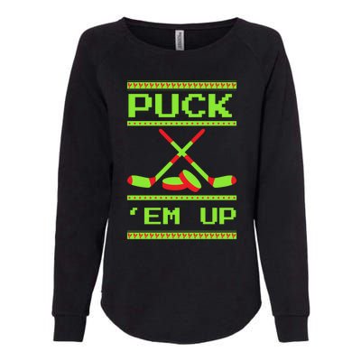 Puck Ice Rink Winter Ice Hockey Christmas Icehockey Puck Funny Gift Womens California Wash Sweatshirt