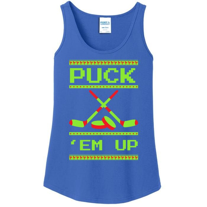 Puck Ice Rink Winter Ice Hockey Christmas Icehockey Puck Funny Gift Ladies Essential Tank