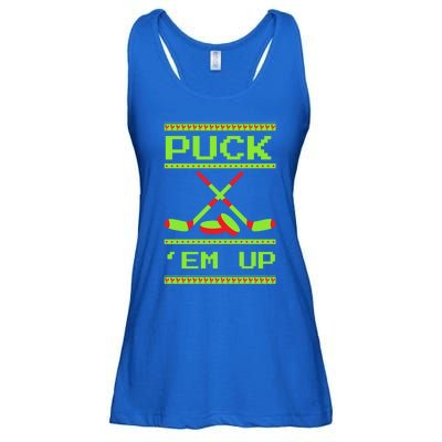 Puck Ice Rink Winter Ice Hockey Christmas Icehockey Puck Funny Gift Ladies Essential Flowy Tank