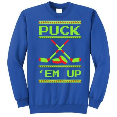 Puck Ice Rink Winter Ice Hockey Christmas Icehockey Puck Funny Gift Tall Sweatshirt