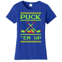 Puck Ice Rink Winter Ice Hockey Christmas Icehockey Puck Funny Gift Women's T-Shirt