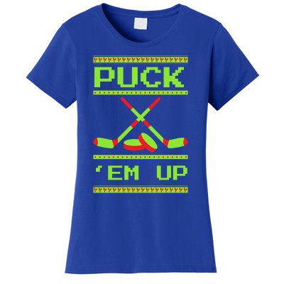 Puck Ice Rink Winter Ice Hockey Christmas Icehockey Puck Funny Gift Women's T-Shirt