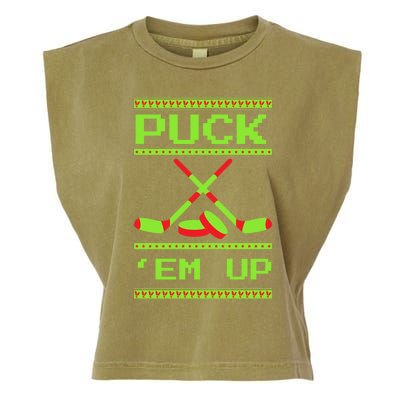 Puck Ice Rink Winter Ice Hockey Christmas Icehockey Puck Funny Gift Garment-Dyed Women's Muscle Tee