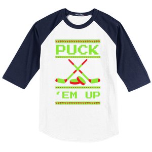 Puck Ice Rink Winter Ice Hockey Christmas Icehockey Puck Funny Gift Baseball Sleeve Shirt