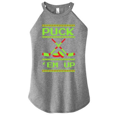 Puck Ice Rink Winter Ice Hockey Christmas Icehockey Puck Funny Gift Women's Perfect Tri Rocker Tank