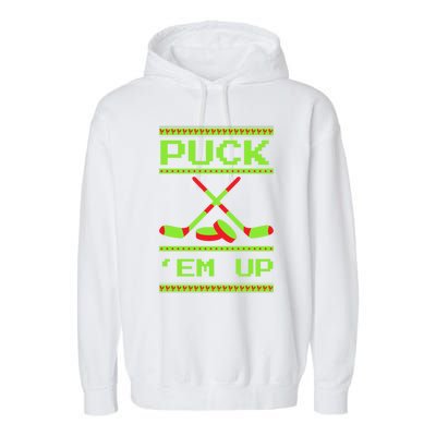 Puck Ice Rink Winter Ice Hockey Christmas Icehockey Puck Funny Gift Garment-Dyed Fleece Hoodie