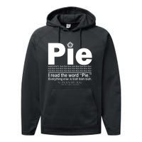 Pie I Read The Word Everything Ales Is Blah Blah Performance Fleece Hoodie