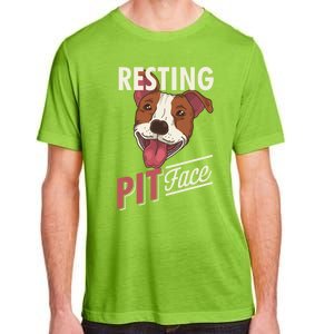 Pitbull Item Resting Pit Face Gift Adult ChromaSoft Performance T-Shirt