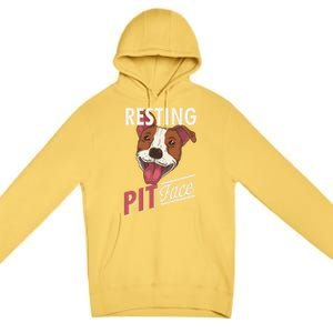 Pitbull Item Resting Pit Face Gift Premium Pullover Hoodie