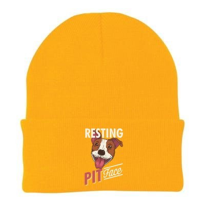 Pitbull Item Resting Pit Face Gift Knit Cap Winter Beanie