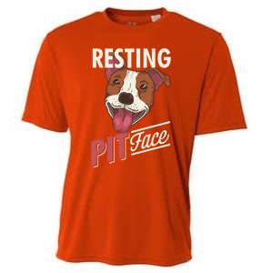 Pitbull Item Resting Pit Face Gift Cooling Performance Crew T-Shirt