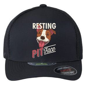 Pitbull Item Resting Pit Face Gift Flexfit Unipanel Trucker Cap