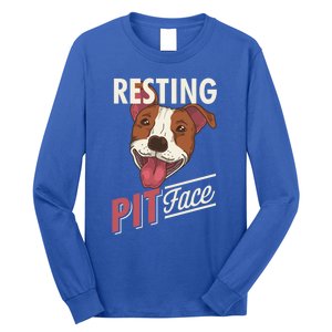 Pitbull Item Resting Pit Face Gift Long Sleeve Shirt