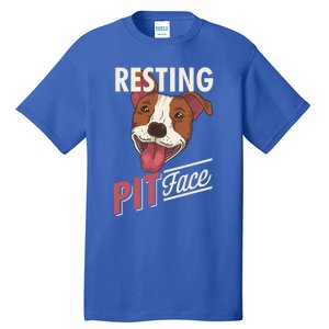 Pitbull Item Resting Pit Face Gift Tall T-Shirt