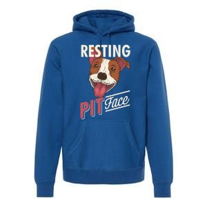 Pitbull Item Resting Pit Face Gift Premium Hoodie