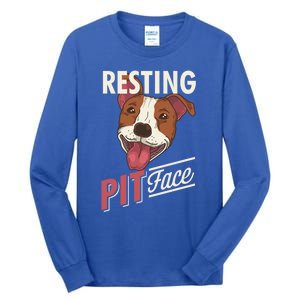 Pitbull Item Resting Pit Face Gift Tall Long Sleeve T-Shirt