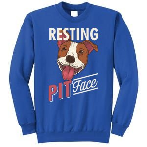 Pitbull Item Resting Pit Face Gift Tall Sweatshirt