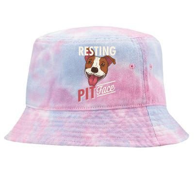 Pitbull Item Resting Pit Face Gift Tie-Dyed Bucket Hat