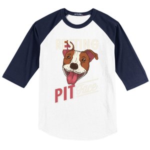 Pitbull Item Resting Pit Face Gift Baseball Sleeve Shirt