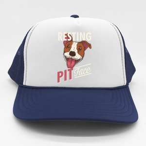 Pitbull Item Resting Pit Face Gift Trucker Hat