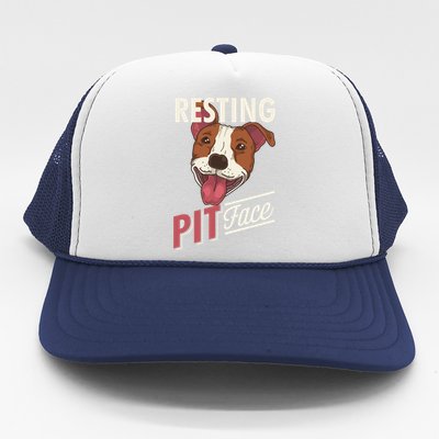 Pitbull Item Resting Pit Face Gift Trucker Hat