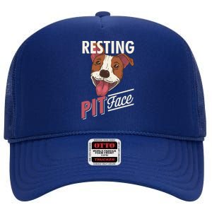 Pitbull Item Resting Pit Face Gift High Crown Mesh Back Trucker Hat