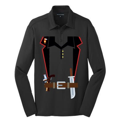 Pirate Costume Uniform Silk Touch Performance Long Sleeve Polo