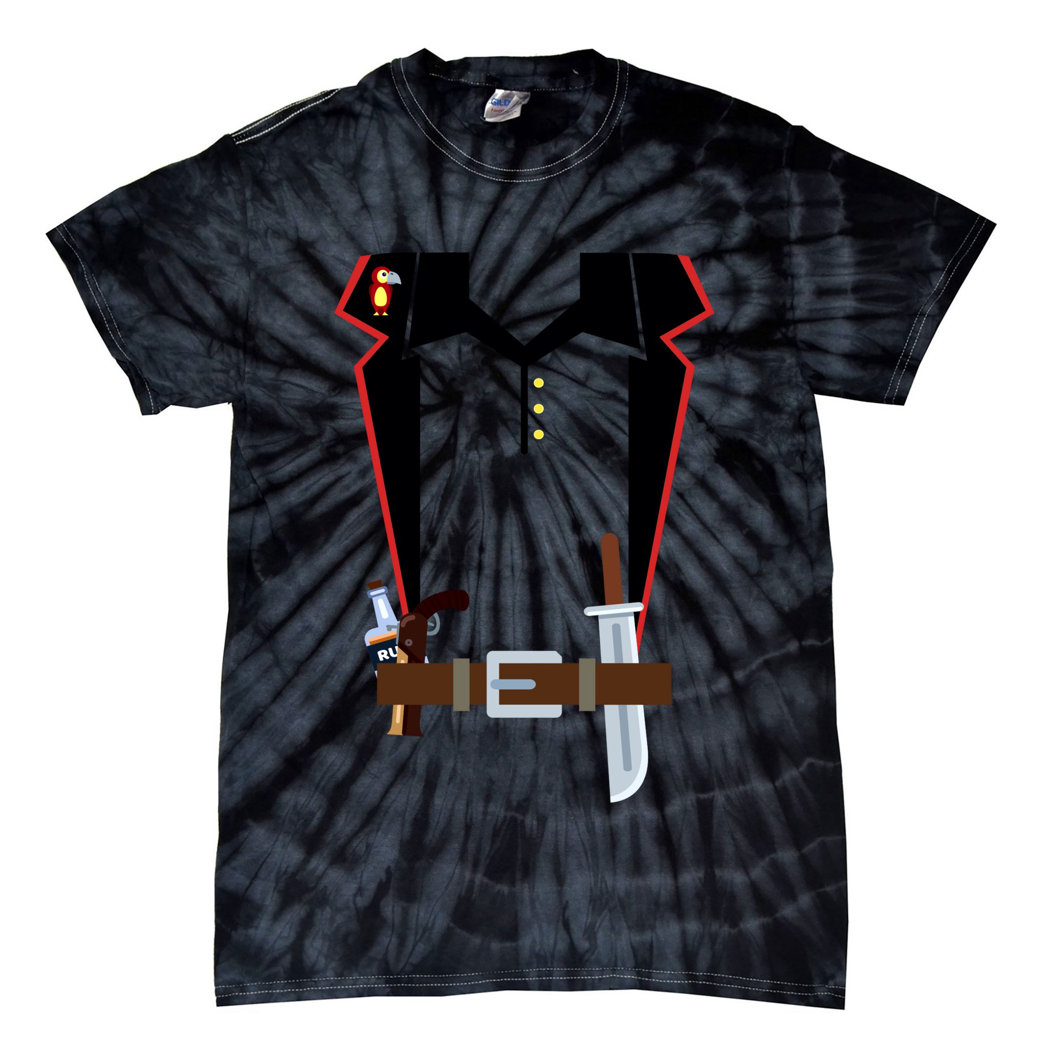 Pirate Costume Uniform Tie-Dye T-Shirt