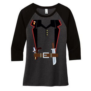 Pirate Costume Uniform Women's Tri-Blend 3/4-Sleeve Raglan Shirt