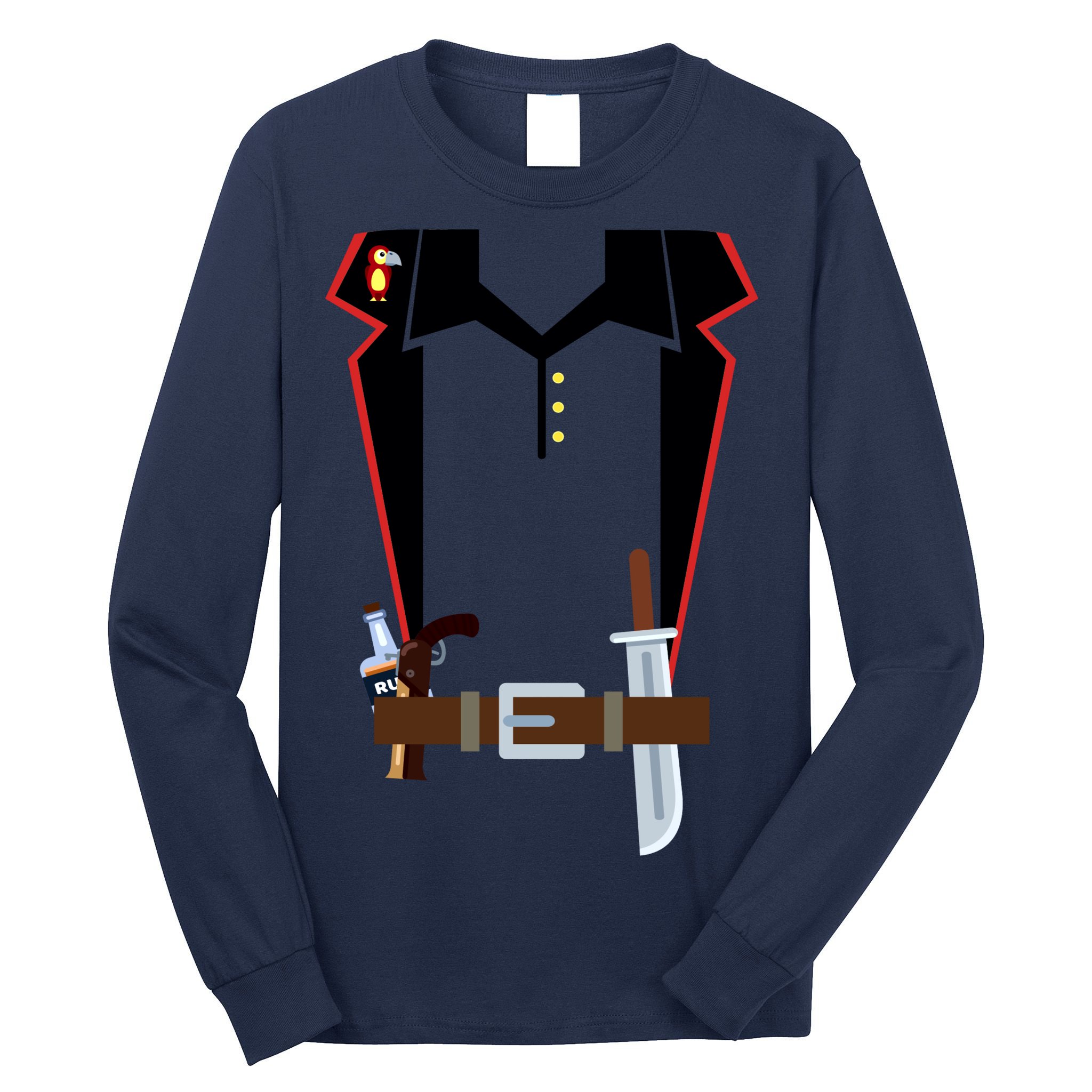 Pirate Costume Uniform Long Sleeve Shirt | TeeShirtPalace