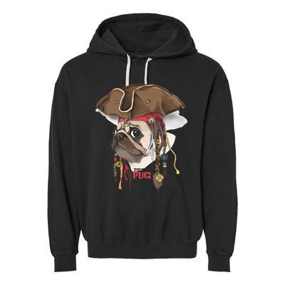 Pirate Pug Garment-Dyed Fleece Hoodie