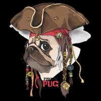 Pirate Pug Button