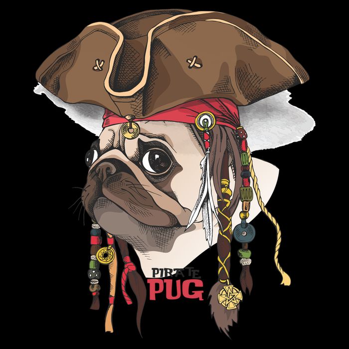 Pirate Pug Button