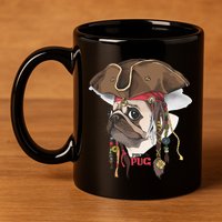 Pirate Pug 11oz C Handle Ceramic Mug