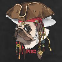 Pirate Pug 11oz C Handle Ceramic Mug