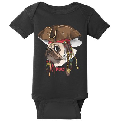Pirate Pug Baby Bodysuit
