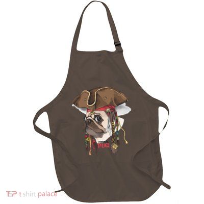 Pirate Pug Full-Length Apron With Pockets