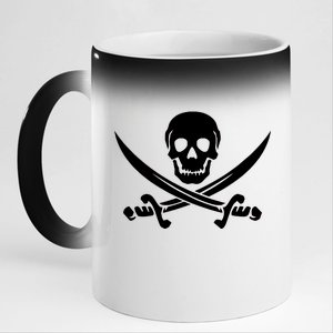 Pirate Skull & Cross Swords 11oz Black Color Changing Mug