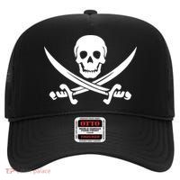 Pirate Skull & Cross Swords High Crown Mesh Back Trucker Hat