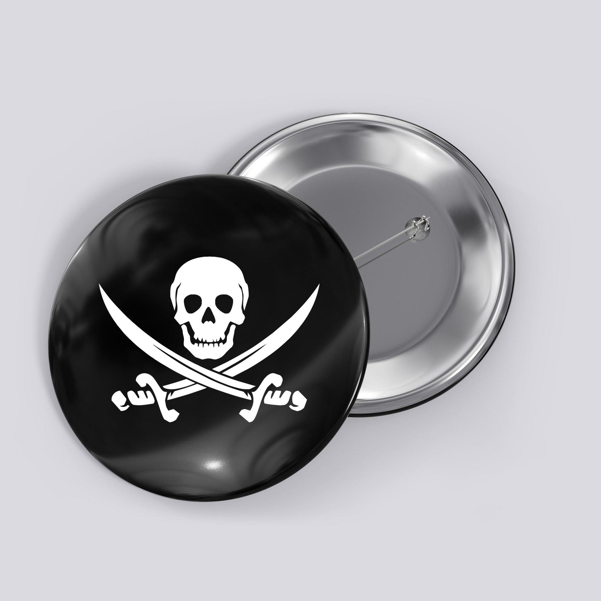 Pirate Skull & Cross Swords Button