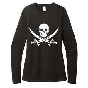 Pirate Skull & Cross Swords Womens CVC Long Sleeve Shirt