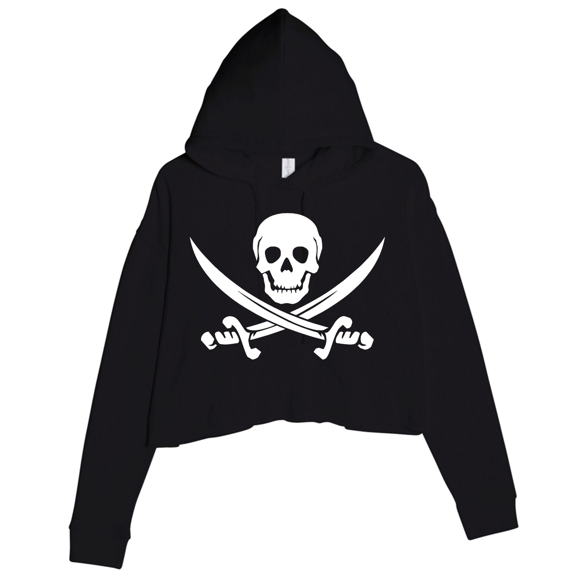 Pirate Skull & Cross Swords Crop Fleece Hoodie