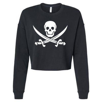 Pirate Skull & Cross Swords Cropped Pullover Crew