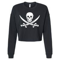 Pirate Skull & Cross Swords Cropped Pullover Crew