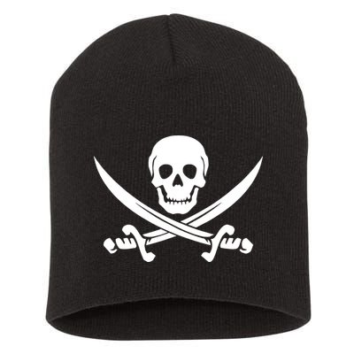 Pirate Skull & Cross Swords Short Acrylic Beanie