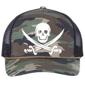 Pirate Skull & Cross Swords Retro Rope Trucker Hat Cap