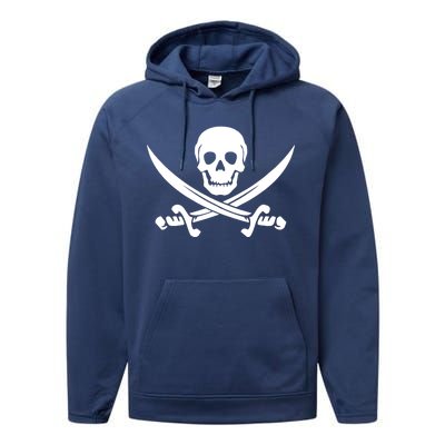 Pirate Skull & Cross Swords Performance Fleece Hoodie