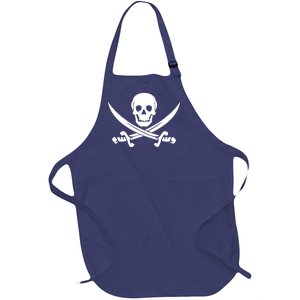 Pirate Skull & Cross Swords Full-Length Apron With Pockets